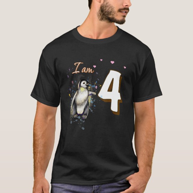 Camiseta 4.º Aficionado del Pingüino de Cumpleaños (Anverso)