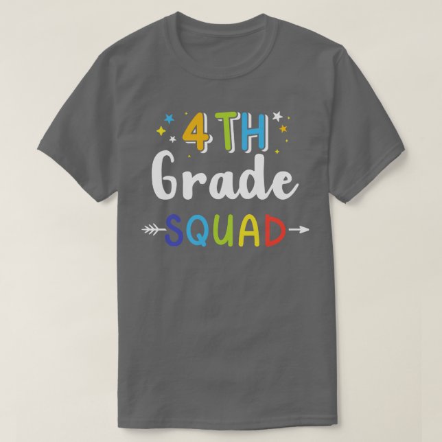 Camiseta 4.º alumno de cuarto grado de vuelta a la escuela (Diseño del anverso)