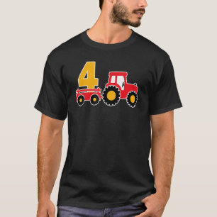 Camiseta 4.º Aniversario de Tractor Agrícola Tema Agriculto