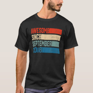 Camiseta 4.º cumpleaños 4 años de asombro desde septiembre