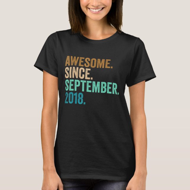 Camiseta 4.º cumpleaños 4 años de edad increíble desde sept (Anverso)