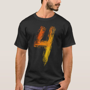 Camiseta 4.º cumpleaños Artista acuarela pintador colorido
