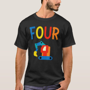 Camiseta 4.º Cumpleaños Cuatro Años Construcción Tru