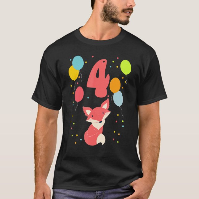 Camiseta 4.º Cumpleaños de los Niños Cuarto Cumpleaños B (Anverso)
