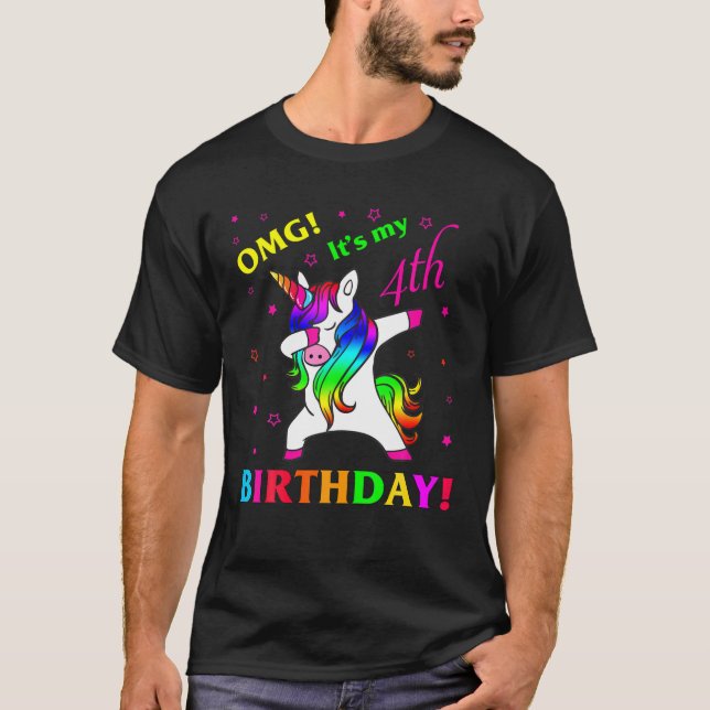 Camiseta 4.º Cumpleaños, ¡Dios mío! Es mi cuarto cumpleaños (Anverso)