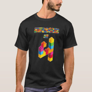 Camiseta 4.º Cumpleaños Impresionante En Edificio De Bloque
