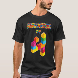Camiseta 4.º Cumpleaños Impresionante En Edificio De Bloque