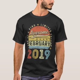 Camiseta 4.º cumpleaños increíble desde febrero de 2019 4 a
