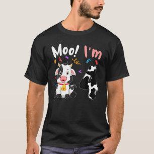 Camiseta 4.º cumpleaños Moo I'm 4 Cow Farm Animal Barnyard 