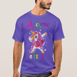 Camiseta 4.º cumpleaños Unicornio