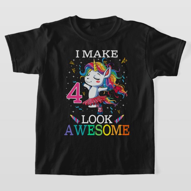 Camiseta 4.º Cumpleaños Unicornio Barco de Regalo que hago  (Distribución)