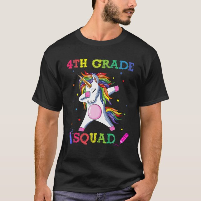 Camiseta 4.º Escuadrón De Grado Dabbing Unicorn De Vuelta A (Anverso)