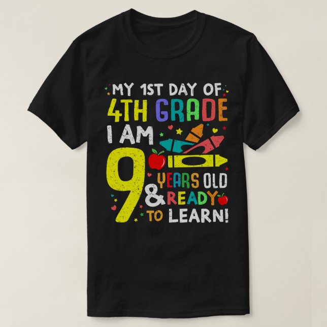 Camiseta 4.º Grado de regreso al primer día de escolarizaci (Diseño del anverso)