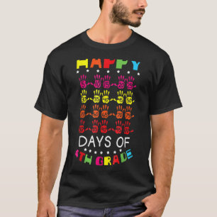 Camiseta 4.º Grado Manos Coloridas Feliz 100 días 100 días