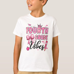 Camiseta 4.º Grado Vibes De Vuelta A La Escuela Coquette Te