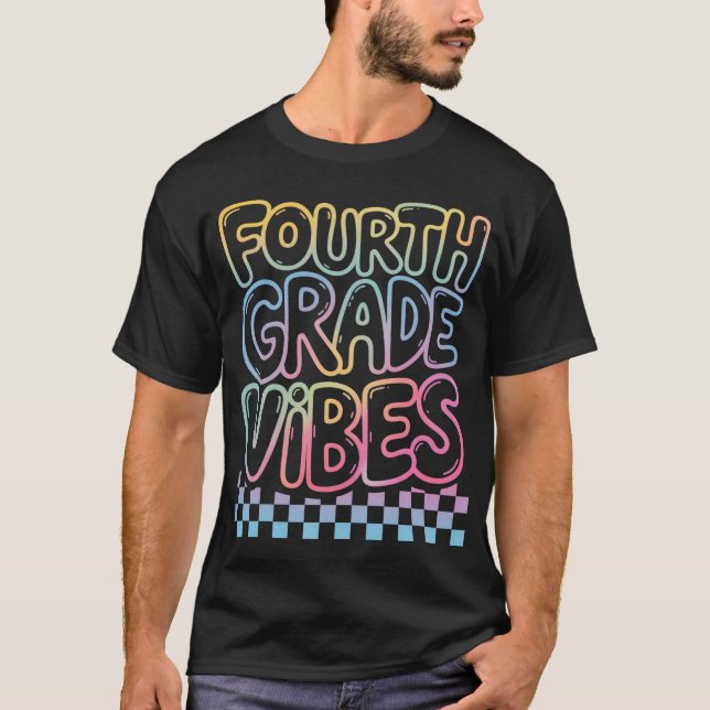 Camiseta 4.º Grado Vibes Feliz Regreso A La Escuela (Anverso)