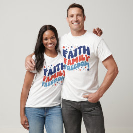 CAMISETA 4.º JULIO FAMILIA FAMILIAR FREEDOM GROOVY TYPOGRAP