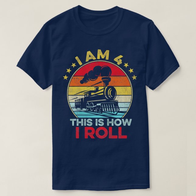 Camiseta 4.º Nacimiento Del Tren De Niño De 4 Años (Diseño del anverso)