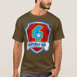 Camiseta 4.º Nacimiento Niño de 4 años de edad de patrulla