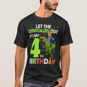 Camiseta 4.º Nacimiento Rex Clown Circus Dejar Que Los Dino