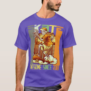Camiseta 4.º Patinaje De Cumpleaños Amantes Del Skater Impr
