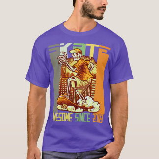 Camiseta 4.º Patinaje De Cumpleaños Amantes Del Skater Impr