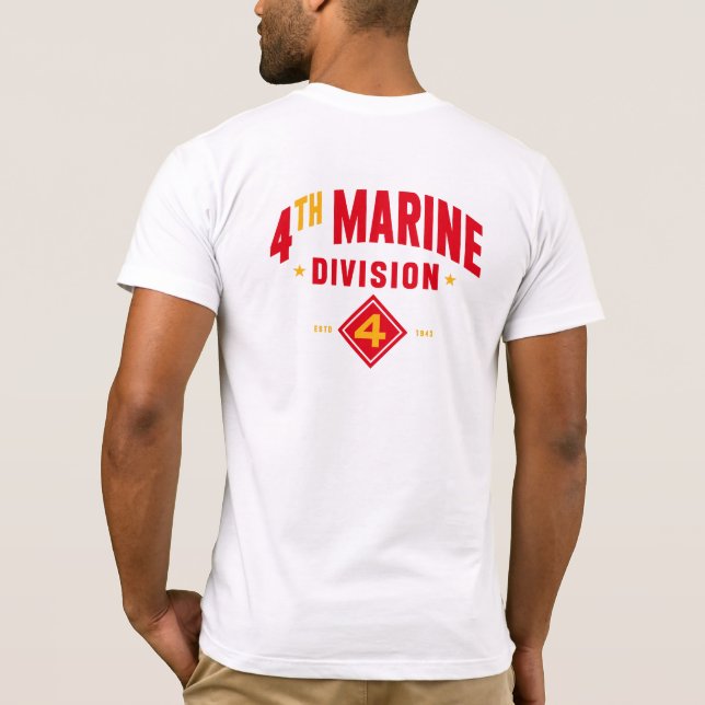 Camiseta 4.º Personalizado de la División Marina de Lucha c (Reverso)