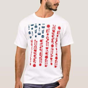 Camiseta 4.º picnic de la bandera estadounidense