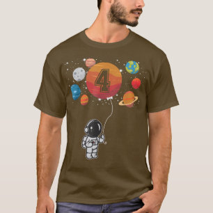 Camiseta 4.º planeta Astronauta Astronauta de 4 años