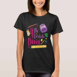 Camiseta 4.º Primer Día De Diva De La Escuela Chica Ropa Gi