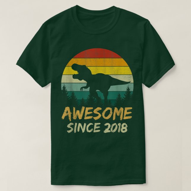 Camiseta 4.º regalo de cumpleaños niño dinosaurio de 4 años (Diseño del anverso)