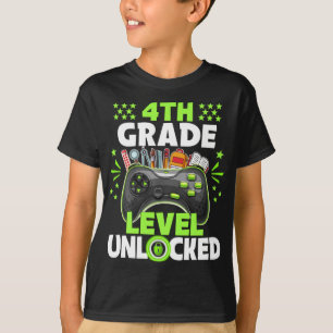 Camiseta 4.º videojuego desbloqueado de nivel universitario