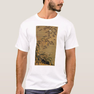 Camiseta 4. 秋 塘 群 雀 図, 若 冲 rebaño de esparroquias, Jakuchū