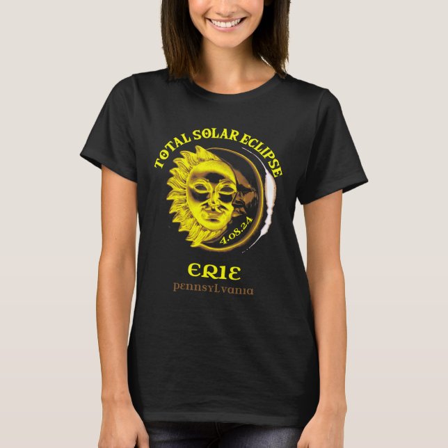 Camiseta 4.08.24 Eclipse solar total 2024 Erie Pennsylvania (Anverso)