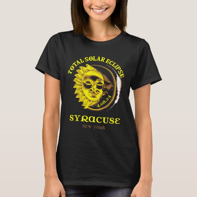 Camiseta 4.08.24 Eclipse solar total 2024 Syracuse York (Anverso)