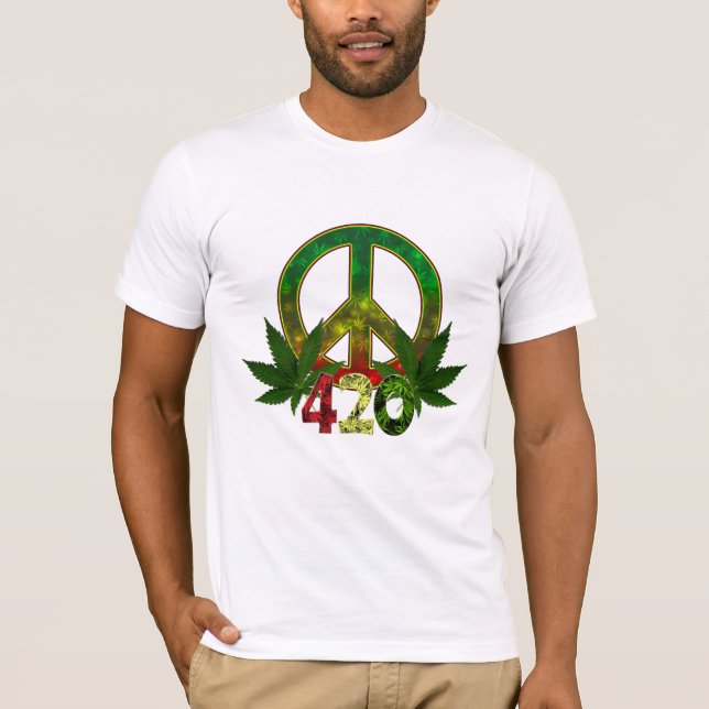 Camiseta 4 20 Rasta Peace Weed (Anverso)