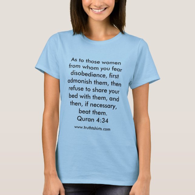 Camiseta 4:34 del Quran en cuanto a esas mujeres de quienes (Anverso)
