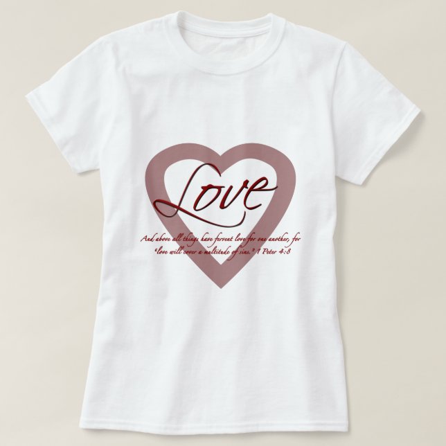 Camiseta 4:8 de Peter del amor 1 (Diseño del anverso)