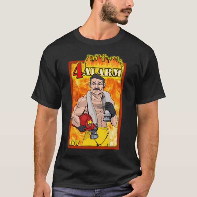 Camiseta "4 alarmas" Frankie McFinley NBW Wrestling Shirt (Anverso)