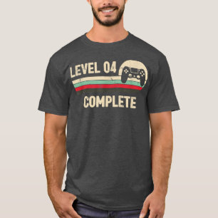 Camiseta 4 Aniversario Boda Para Pareja Nivel 4 Completado
