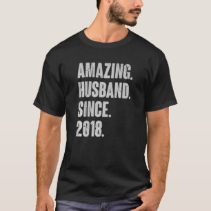 Camiseta 4 Aniversario Boda Por Su Sorprendente Esposo Sin