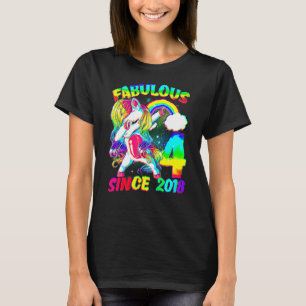 Camiseta 4 años cuarto de nacido Unicornio Chica Fabulous S