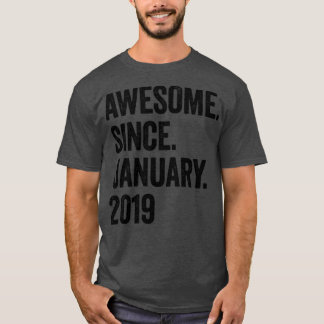 Camiseta 4 años de asombro desde enero de 2019 cuarto cumpl