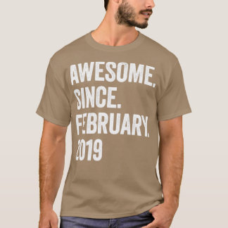 Camiseta 4 años de asombro desde febrero de 2019 4º cumplea