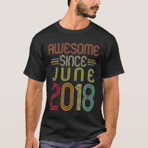 Camiseta 4 años de asombroso cumpleaños de niños desde juni