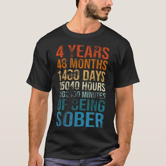Camiseta 4 años de celebración más sobria Sobriedad Recuper (Anverso)