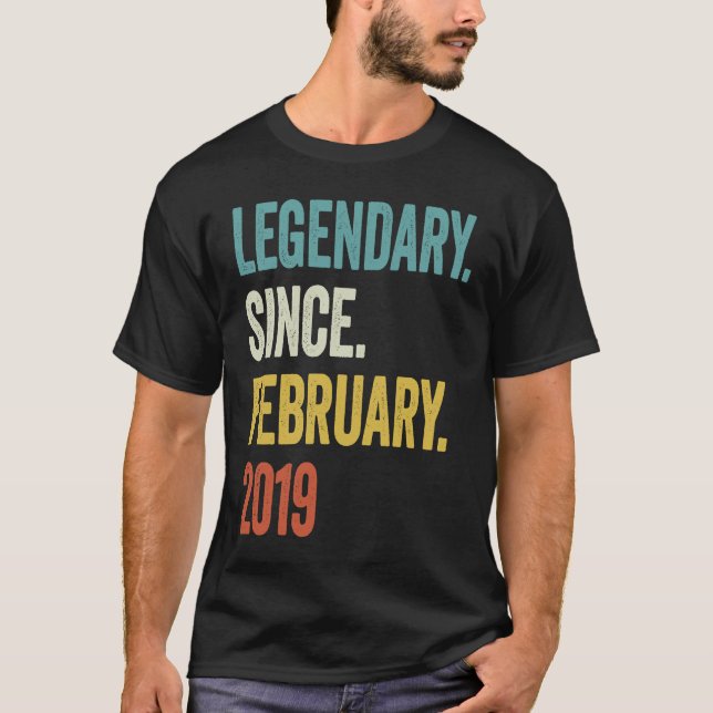 Camiseta 4 años de edad legendaria desde febrero de 2019 4º (Anverso)