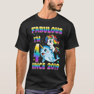 Camiseta 4 años de edad Unicornio, Chica de Narwhal, cuarto