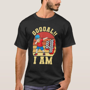 Camiseta 4 años de fiesta de cumpleaños con temática de fút