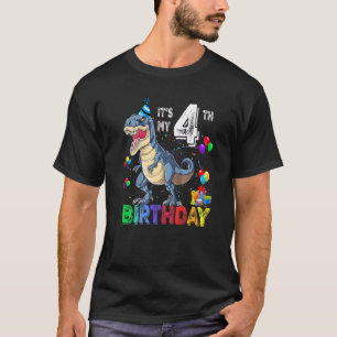 Camiseta 4 años es mi cuarta rex de dinosaurio por cumpleañ